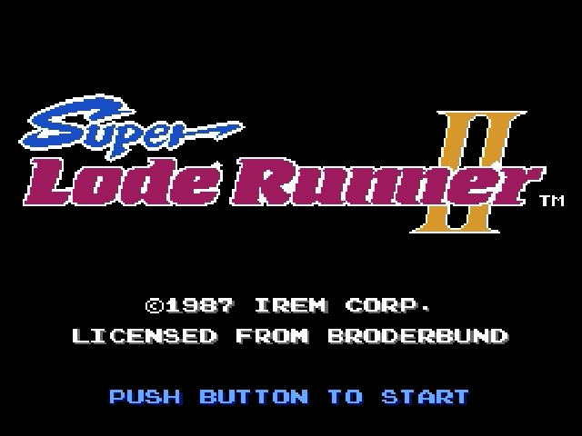 Super Lode Runner II title screen for Famicom Disk System
